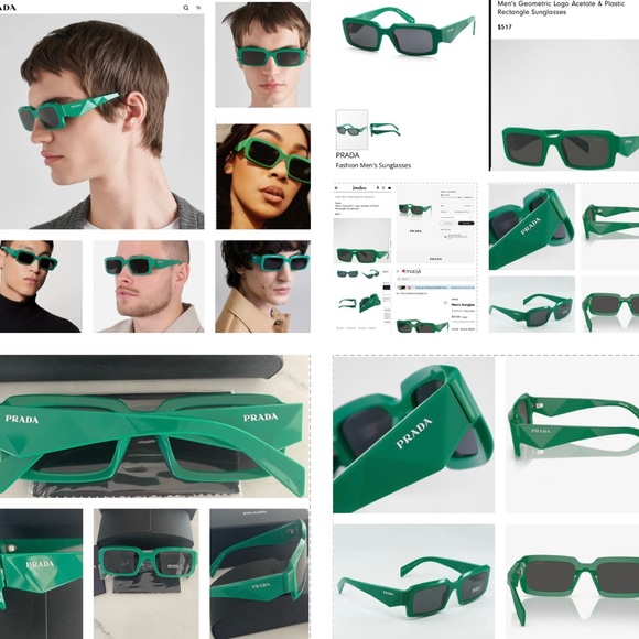 PRADA UNISEX GREEN SUNGLASSES AS SEEN ON CELEBS LIKE MONICA DENISE - Picture 15 of 16